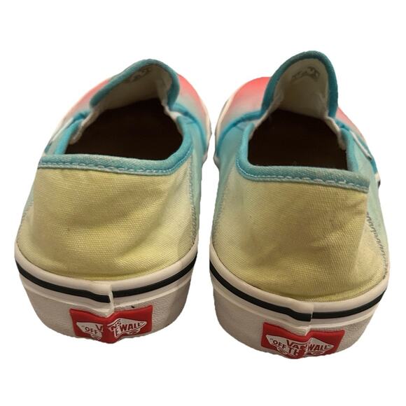 Vans Asher Women’s 7M/8.5W Pink Blu Yellow Ombre Low Slip On Skate Sneaker Shoes - Picture 5 of 9